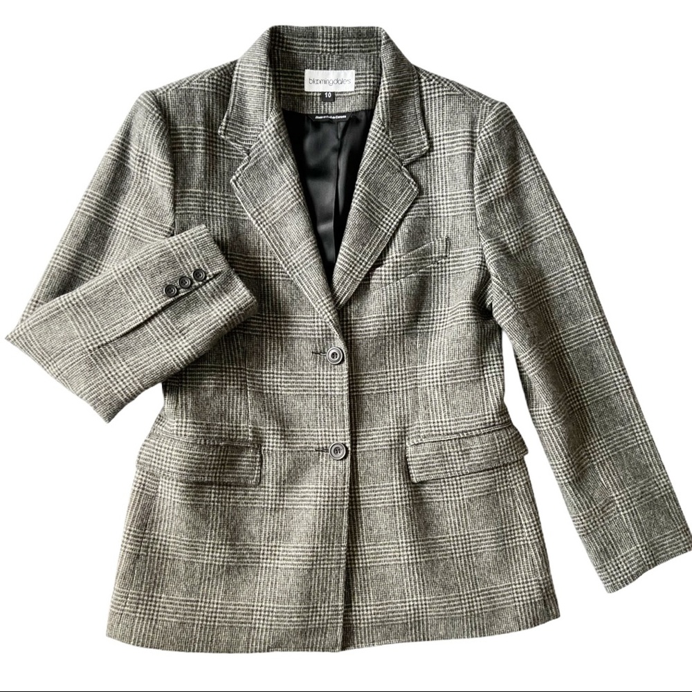 Bloomingdale’s Glen Check Plaid Cashmere Blazer | 10